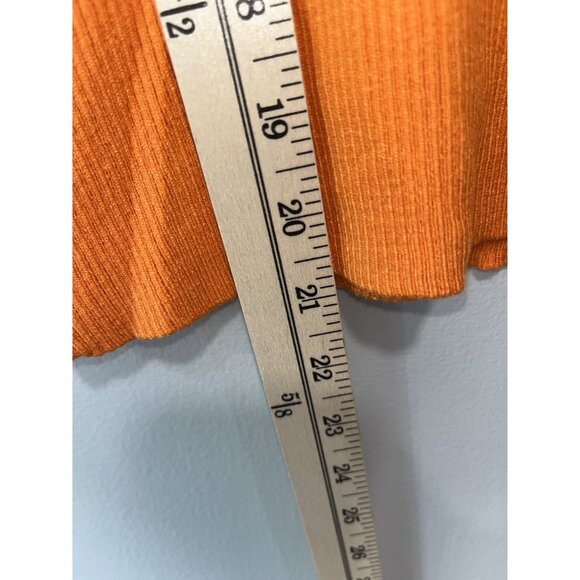 Double Zero Women's Ribbed Turtleneck Sweater Size Large,‎ Orange - Picture 3 of 8